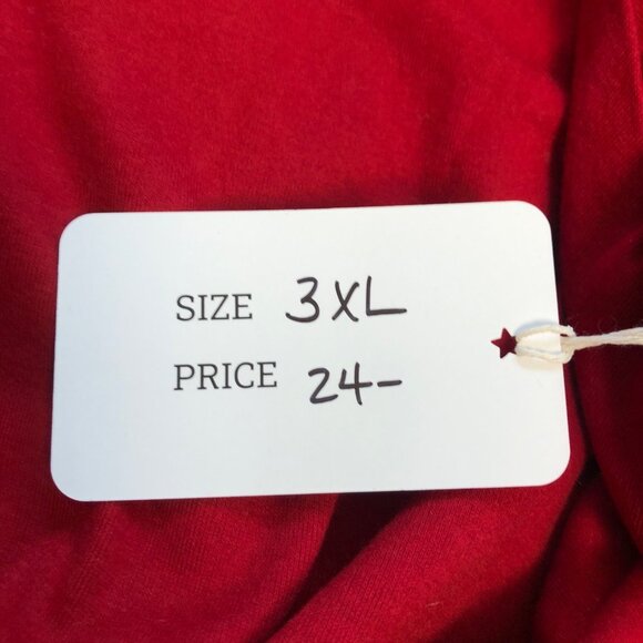 Red Long Sleeve Relaxed Fit Top Womens Size 3X Casual Comfy NEW - Picture 7 of 8